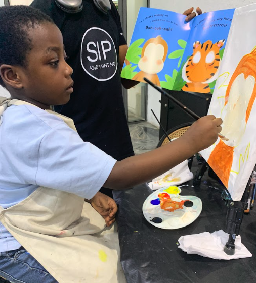 Young artist at work, Book Cafe VI